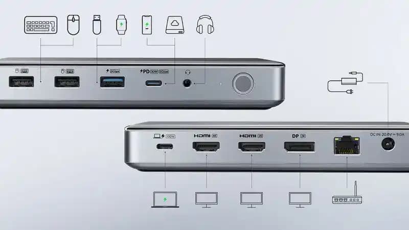dokkoló állomás USB portok