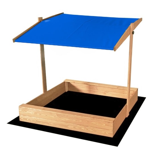 Homokozó kék tetővel