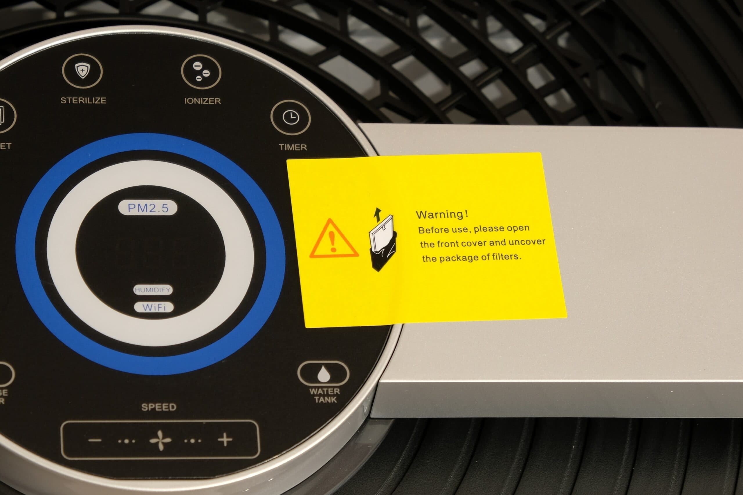 Aerium Oxion Q490WH figyelmeztető matrica