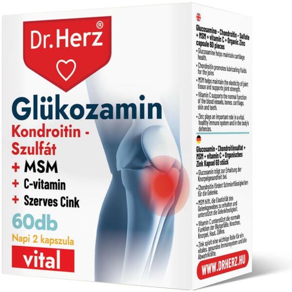 Dr. Herz Glükozamin+Kondroitin-szulfát+MSM 60 db