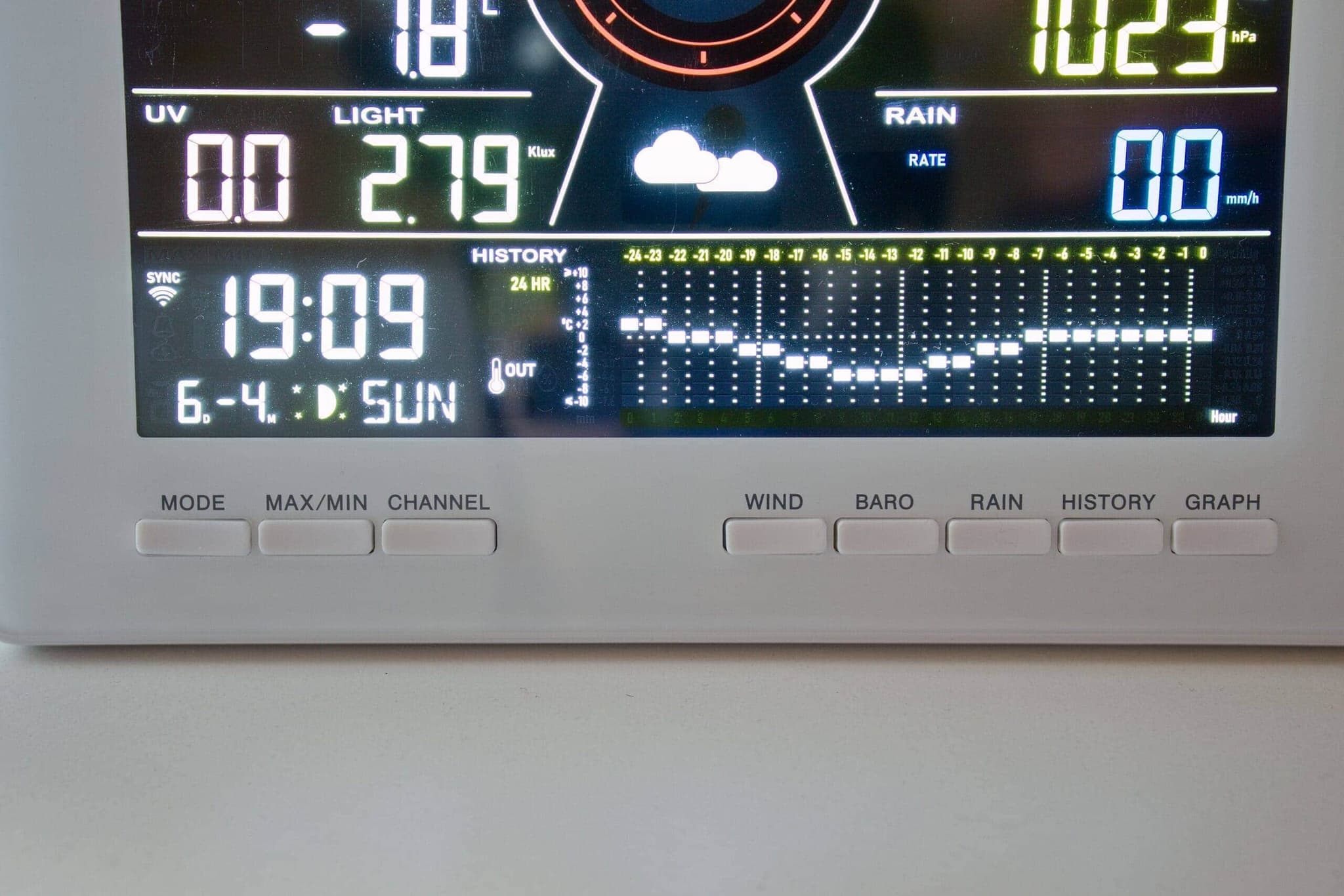 Sencor SWS 16600 WIFI SH meteorológiai állomás vezérlőgombok