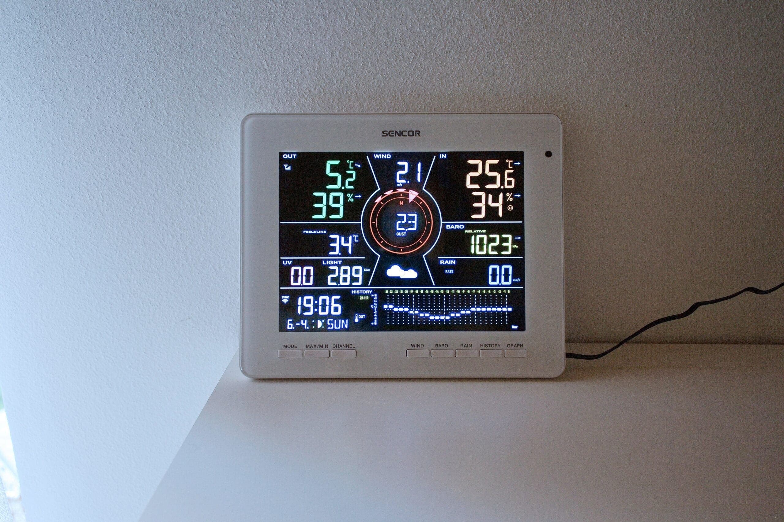 Sencor SWS 16600 WIFI SH meteorológiai állomás kijelzője